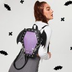 Goth Coffin Backpack with Detachable Bat Wings
