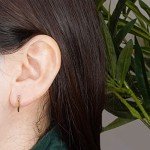 10K Gold Small Diamond Cut Hoop Earrings