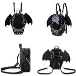 Goth Coffin Backpack with Detachable Bat Wings