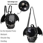 Goth Coffin Backpack with Detachable Bat Wings