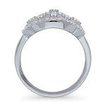 Rhodium Plated Flower CZ Statement Ring for Women