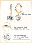 Moissanite Gold-Plated Small Hoop Drop Earrings