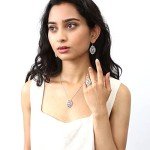Rhodium Plated Flower CZ Statement Ring for Women