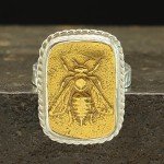 Sterling Silver Honey Bee Signet Ring for Women
