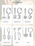 Moissanite Gold-Plated Small Hoop Drop Earrings