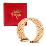 Elegant Adjustable 18K Gold Wide Cuff Bracelet