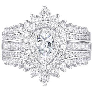 Elegant Sterling Silver Wedding Ring Set for Women
