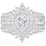 Elegant Sterling Silver Wedding Ring Set for Women