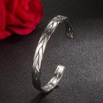 925 Sterling Silver Adjustable Cuff Bracelet Gift