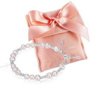 Baby Girls' Crystal Beaded Cross Charm Bracelet