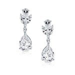 Elegant Pear-Shaped Teardrop CZ Clip-On Earrings
