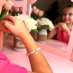 Baby Girls' Crystal Beaded Cross Charm Bracelet