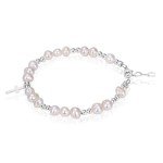 Baby Girls' Crystal Beaded Cross Charm Bracelet