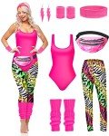 Hercicy 80s Workout Costume Set with Accessories