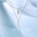 Italian Horn Hand Necklace: Sterling Silver Layered Amulet