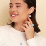 Sterling Silver Vintage Rope Necklace with Aquamarine