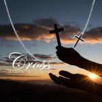 Black Cross Sideways Choker Necklace in Sterling Silver