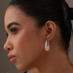 Sterling Silver Filigree Hoop Earrings for Women