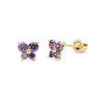 14k Yellow Gold Butterfly Stud Earrings