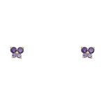 14k Yellow Gold Butterfly Stud Earrings
