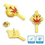 Gold Cross Lapel Pins Set - 50 Pack