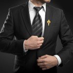 Gold Cross Lapel Pins Set - 50 Pack
