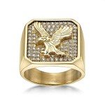 Metro Eagle Signet Ring for Men in Stainless Steel