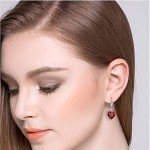 Red Heart Dangle Earrings in Sterling Silver