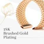 Elegant Adjustable 18K Gold Wide Cuff Bracelet