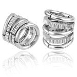 Stainless Steel Vortex Stacked Ring Cuffs for Gauges