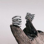 Stainless Steel Vortex Stacked Ring Cuffs for Gauges