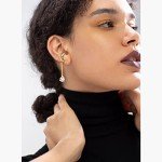 Unique Twisted Geometry Zirconia Ear Cuff