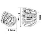 Stainless Steel Vortex Stacked Ring Cuffs for Gauges