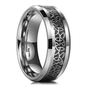 Men's 8mm Celtic Knot Tungsten Wedding Band