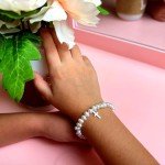Sterling Silver Baby Girl Bracelet with Cross Charm