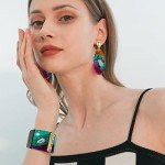 Bold Multicolor Acrylic Jewelry Set for Women