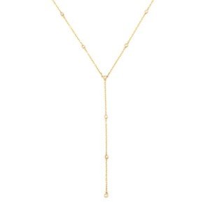 GELIN 14K Gold Diamond Y-Necklace for Women