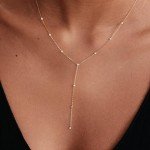 GELIN 14K Gold Diamond Y-Necklace for Women