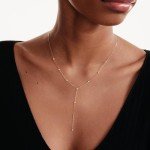 GELIN 14K Gold Diamond Y-Necklace for Women