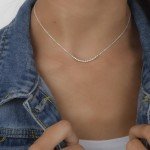 Dainty Sterling Silver Beaded Necklace for Women