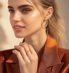 Gold Diamond Hoop Earrings for Women 40mm