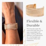 Elegant Adjustable 18K Gold Wide Cuff Bracelet