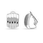 Sterling Silver Square Texture Clip-On Earrings