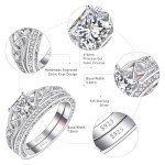 Princess Cut Engagement & Wedding Ring Set for Women