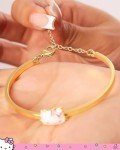 Hello Kitty Gold Flash-Plated Bangle Bracelet