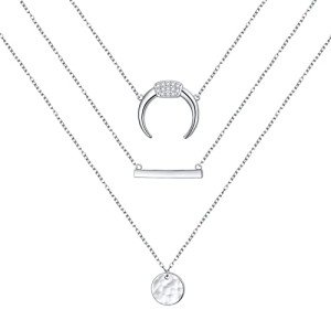Triple Layered Sterling Silver Necklace for Women