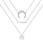 Triple Layered Sterling Silver Necklace for Women