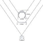 Triple Layered Sterling Silver Necklace for Women
