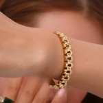 Trendy 18K Gold Waterproof Link Bracelet for Women