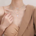 Triple Layered Sterling Silver Necklace for Women